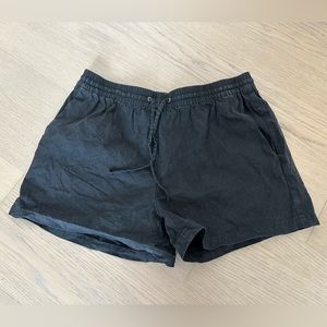 Theory Black Drawstring shorts linen blend M